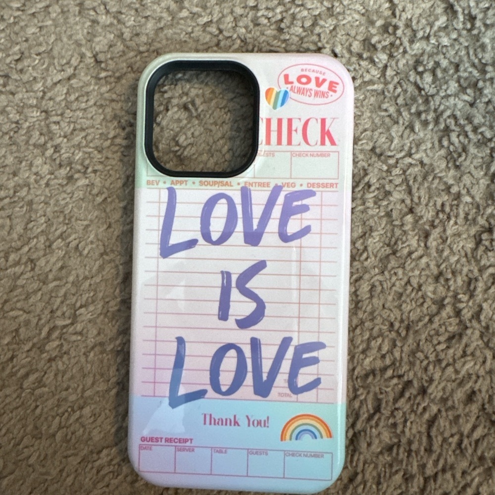 Casely iPhone 15 Pro Max MagSafe Case – “Love Is Love” Rainbow – Like New